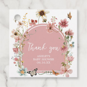 Baby in Bloom Wildblume Babydusche Square Geschenkanhänger