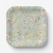 Baby in Bloom Wildblume Babydusche Square Pappteller (Vorderseite)