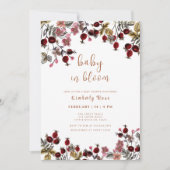 Baby in Bloom Wildblume Berry Baby Dusche Einladung (Vorderseite)