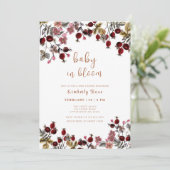 Baby in Bloom Wildblume Berry Baby Dusche Einladung (Stehend Vorderseite)