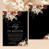 Baby in Bloom Wildblume Black Baby Dusche Einladung