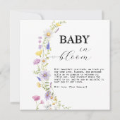 Baby in Bloom Wildblume Bloral Baby Dusche Dankeskarte (Vorderseite)