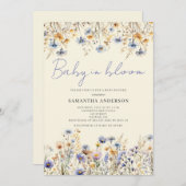 Baby in Bloom Wildblume Bloral Baby Dusche Einladung (Vorne/Hinten)