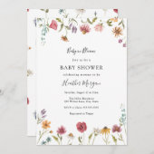 Baby in Bloom Wildblume Bloral Baby Dusche Einladung (Vorne/Hinten)