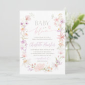 Baby in Bloom Wildblume Bloral Baby Dusche Einladung (Stehend Vorderseite)