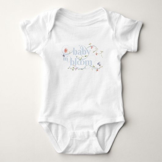Baby in Bloom Wildblume Blue Boy Baby Dusche Baby Strampler (Vorderseite)