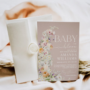 Baby in Bloom Wildblume Boho Baby Girl Shower Einladung