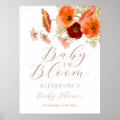 Baby in Bloom Wildblume Boho Fall Blumendusche Poster (Vorne)