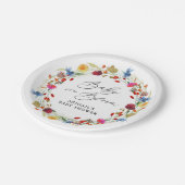 Baby in Bloom Wildblume Brautparty Custom Pappteller (Schrägansicht)