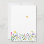 Baby in Bloom Wildblume Butterflies Babydusche Einladung (Rückseite)