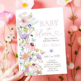 Baby in Bloom Wildblume Butterflies Babydusche Einladung