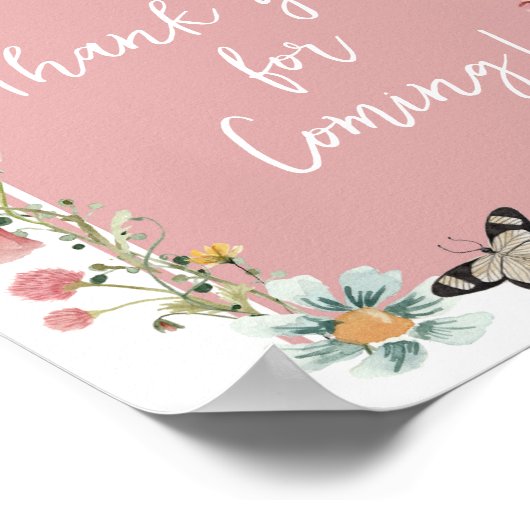 Baby in Bloom Wildblume Danke, dass du gekommen bi Poster (Ecke)