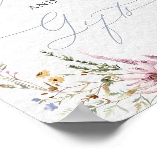 Baby in Bloom Wildblume Duschkarten und Geschenke Poster (Ecke)