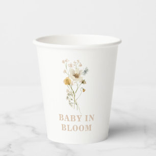 Baby in Bloom Wildblume Elegant boho Babydusche Pappbecher