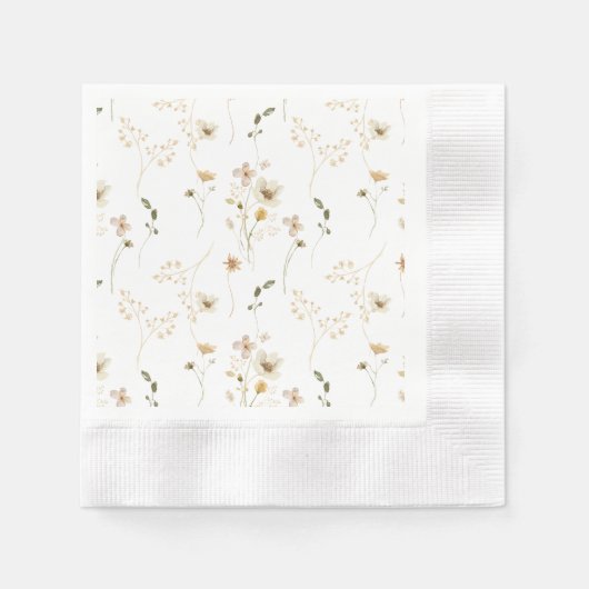 Baby in Bloom Wildblume Elegant boho Babydusche Serviette (Vorderseite)