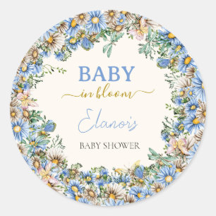 Baby in Bloom Wildblume Elegante Baby-Dusche Runder Aufkleber