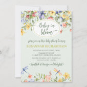 Baby in Bloom Wildblume Garden Kinderdusche Einladung (Vorderseite)