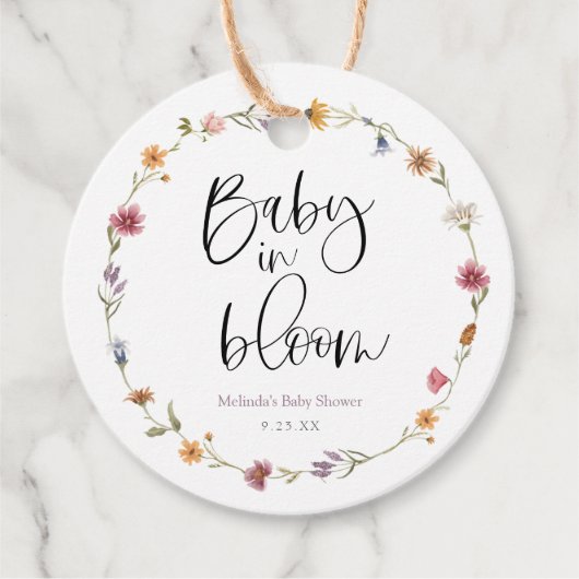 Baby in Bloom-Wildblume Geschenkanhänger (Vorderseite)