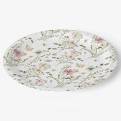 Baby in Bloom Wildblume Girl Babydusche Pappteller (Schrägansicht)