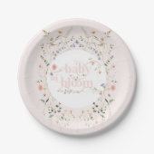 Baby in Bloom Wildblume Girl Pink Babydusche Pappteller (Vorderseite)