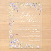 Baby in Bloom Wildblume Kinderdusche Acryleinladungen (Vorderseite)