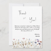 Baby in Bloom Wildblume Kinderdusche Dankeskarte (Vorderseite)