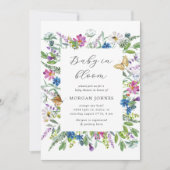 Baby in Bloom Wildblume Kinderdusche einladen (Vorderseite)