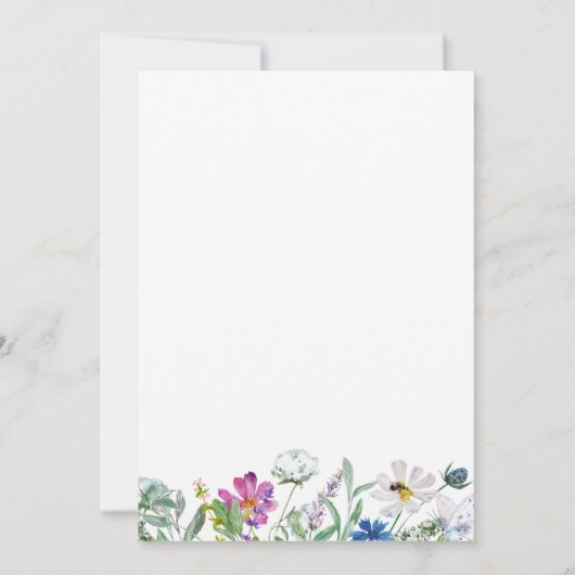 Baby in Bloom Wildblume Kinderdusche einladen (Rückseite)