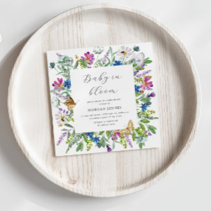 Baby in Bloom Wildblume Kinderdusche einladen Einladung