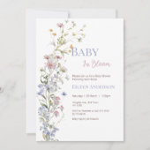 Baby in Bloom Wildblume Kinderdusche Einladung (Vorderseite)