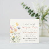 Baby in Bloom Wildblume Kinderdusche Einladung (Stehend Vorderseite)