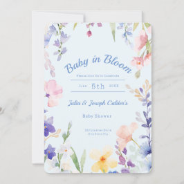 Baby in Bloom Wildblume Kinderdusche Einladung