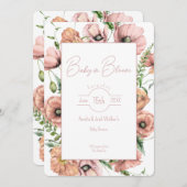 Baby in Bloom Wildblume Kinderdusche Einladung (Vorne/Hinten)