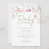 Baby in Bloom Wildblume Kinderdusche Einladung (Vorderseite)