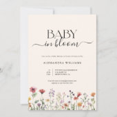 Baby in Bloom Wildblume Kinderdusche Einladung (Vorderseite)