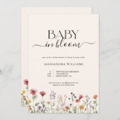 Baby in Bloom Wildblume Kinderdusche Einladung (Vorne/Hinten)