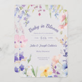 Baby in Bloom Wildblume Kinderdusche Einladung (Vorne/Hinten)