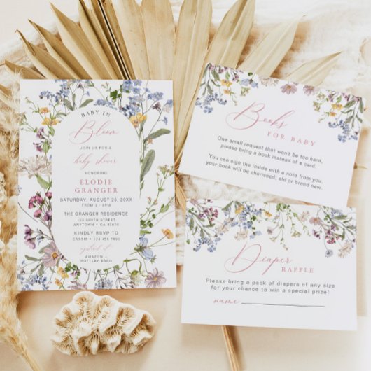 Baby in Bloom Wildblume Kinderdusche Einladung