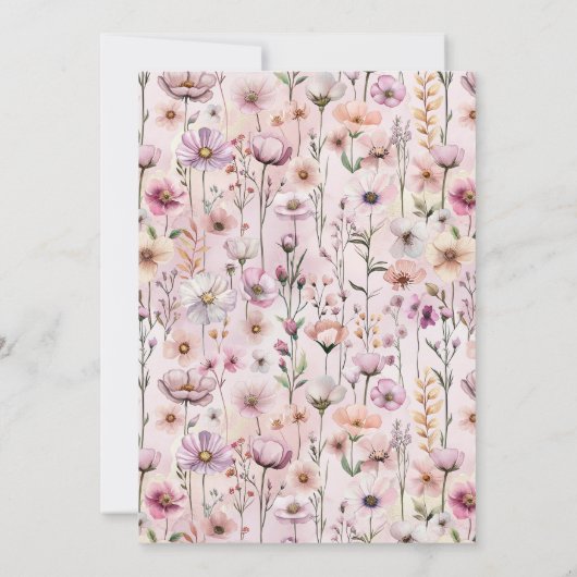 Baby in Bloom Wildblume Kinderdusche Einladung - (Rückseite)