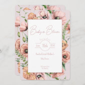 Baby in Bloom Wildblume Kinderdusche Einladung (Vorne/Hinten)