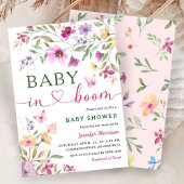 Baby in Bloom Wildblume Kinderdusche Mädchen rosa Einladung