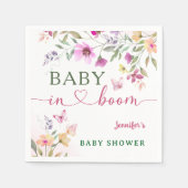 Baby in Bloom Wildblume Kinderdusche Mädchen rosa Serviette (Vorderseite)