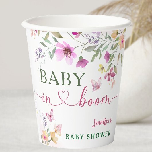 Baby in Bloom Wildblume Kinderdusche Pappbecher