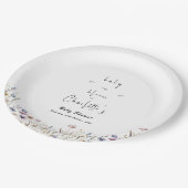 Baby in Bloom Wildblume Kinderdusche Pappteller (Schrägansicht)