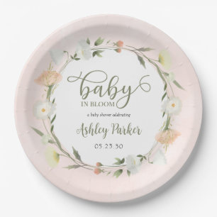 Baby in Bloom Wildblume Kinderdusche Pappteller