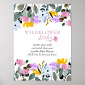 Baby in Bloom Wildblume Kinderdusche Samenfavorite Poster (Vorne)
