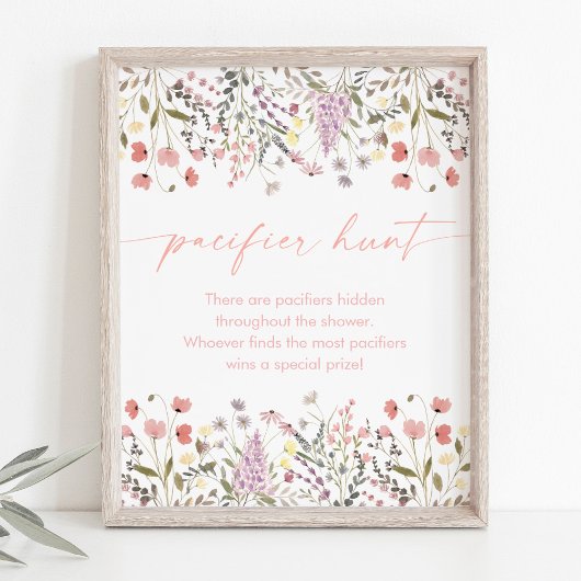 Baby in Bloom Wildblume Kinderdusche Schnuller Jag Poster