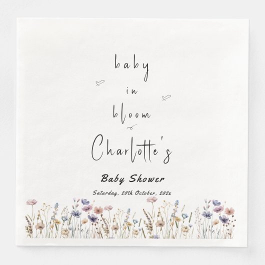 Baby in Bloom Wildblume Kinderdusche Serviette (Vorderseite)