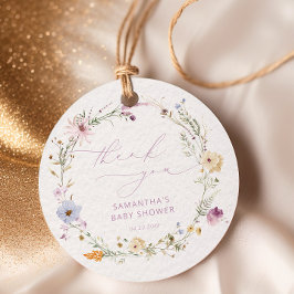 Baby in Bloom Wildblume Kinderdusche Vielen Dank Geschenkanhänger