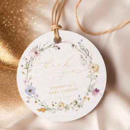 Baby in Bloom Wildblume Kinderdusche Vielen Dank Geschenkanhänger